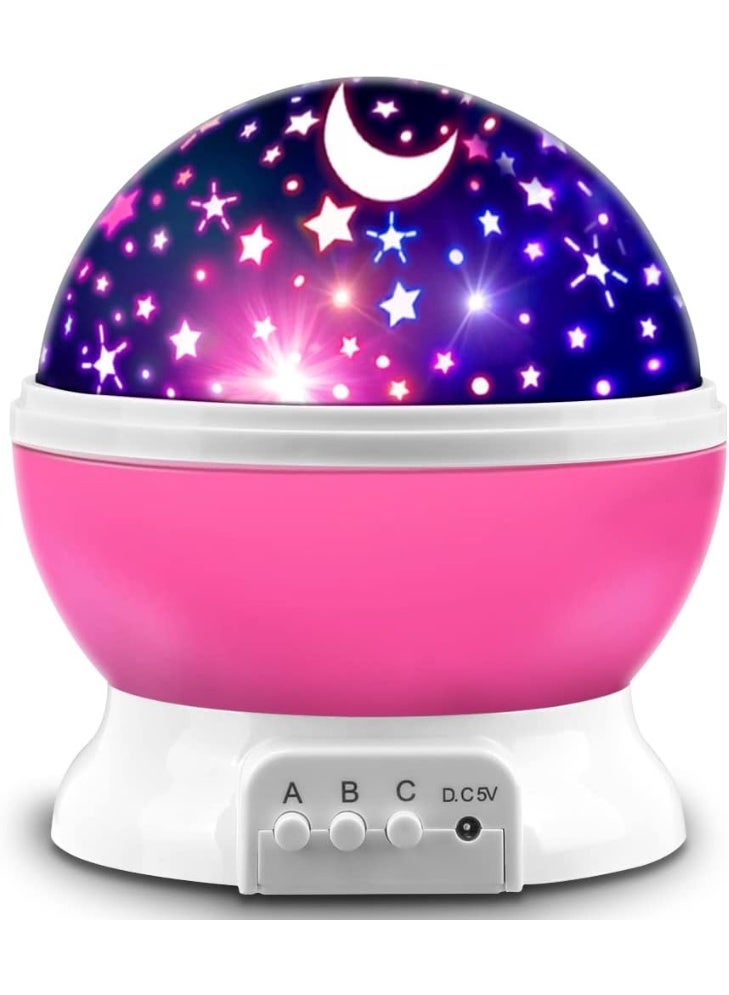 مصباح بروجكتور دوار للأطفال على شكل نجوم وقمر وسماء ليلية وكون - متعدد الألوان - Image 1